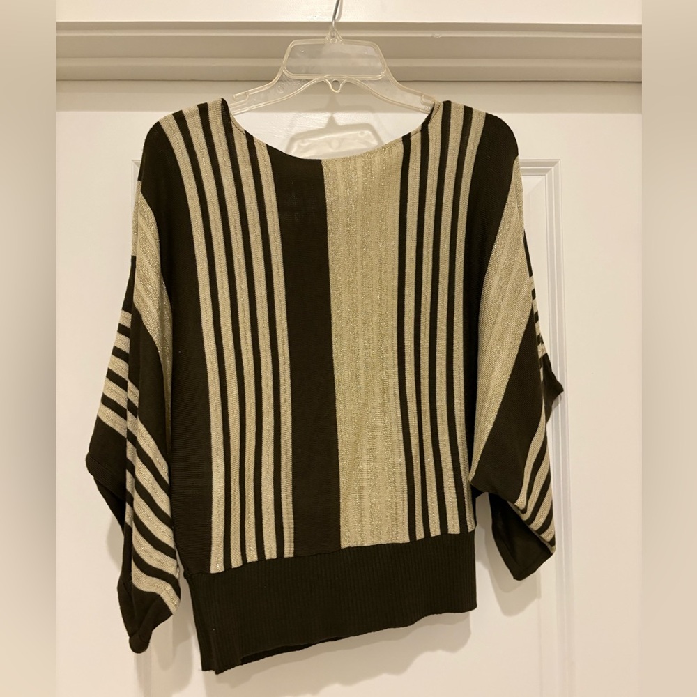 Striped Black and Cream Women's Sweater